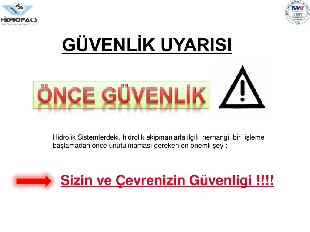 hydraulix iş güvenliği