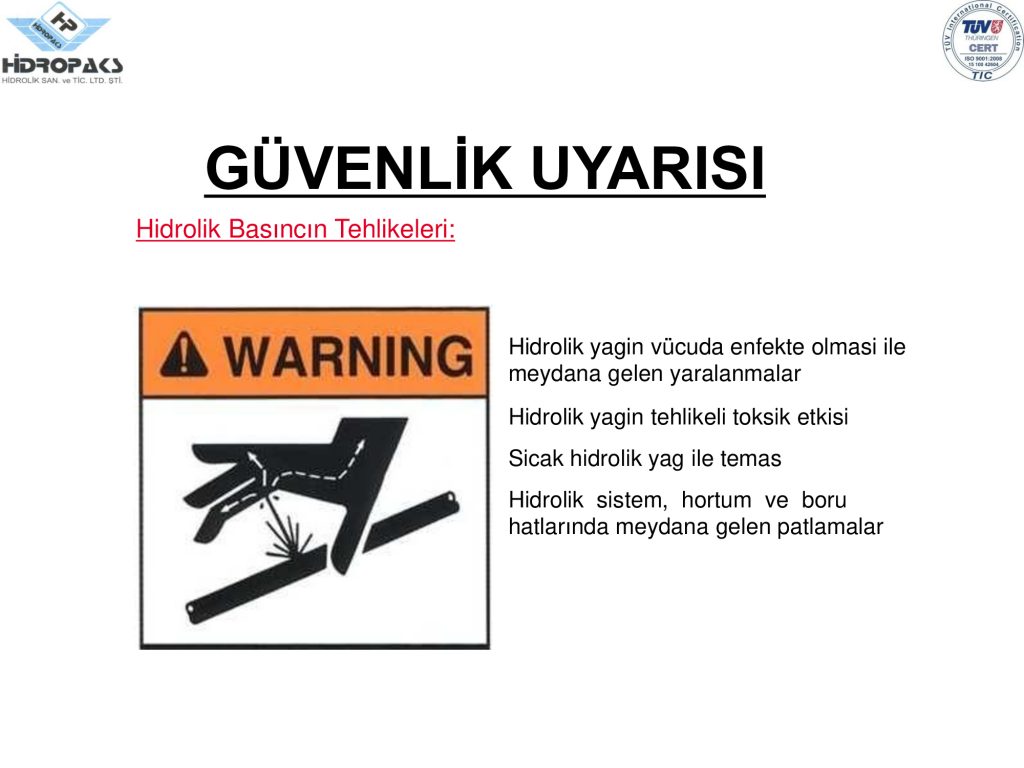 hydraulix iş güvenliği