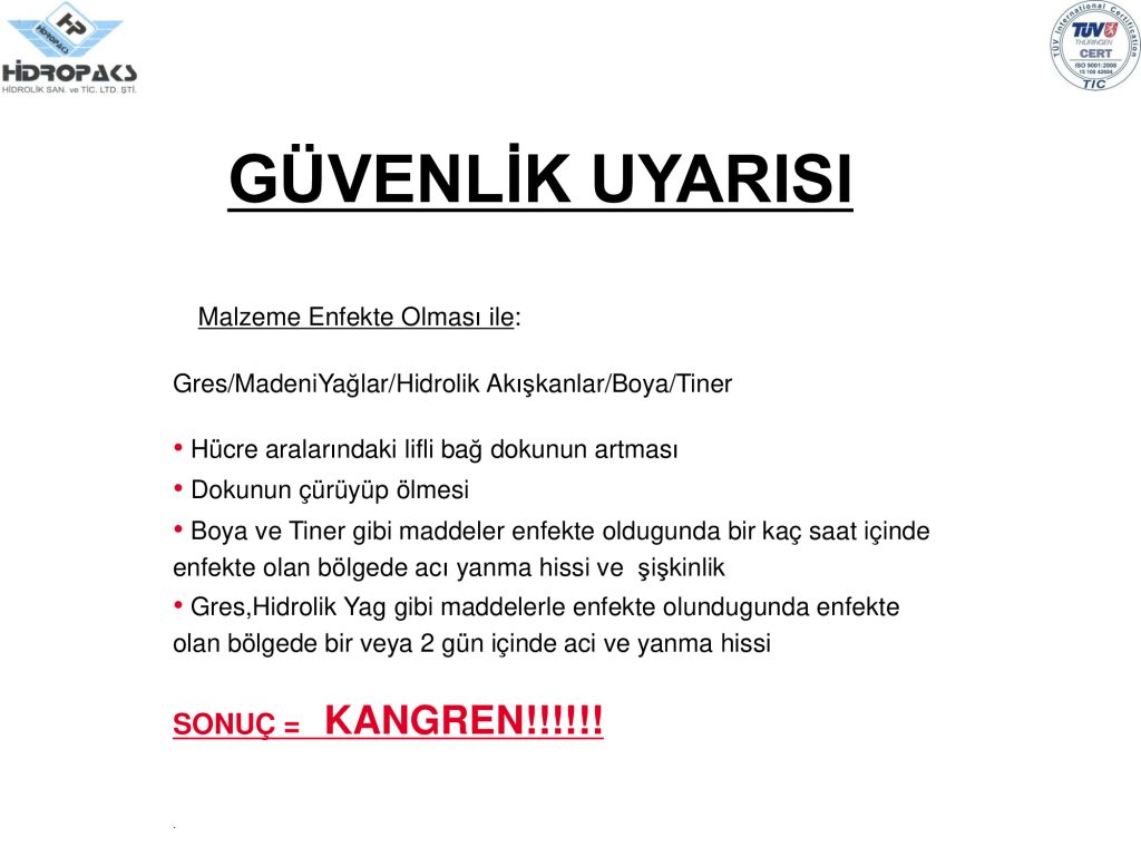 hydraulix iş güvenliği
